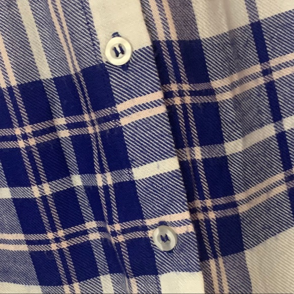 Blue, White & Baby Pink Flannel Button Up Shirt - Picture 10 of 12